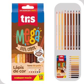 Lápis de Cor Mega SoftColor 12 Cores Tons de Pele Summit