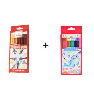 Lápis de Cor Tons de Pele + Lápis de Cor Aquarelável