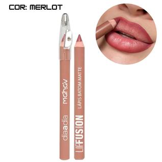 Lápis Labial Batom Cintilante Lip Fusion com Apontador Mahav Cor:Merlot