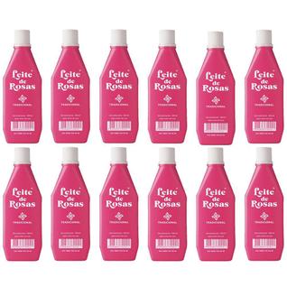 Leite de rosas tônico indicado para a limpeza e hidratação da pele combo 12x100ml