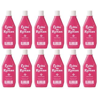 Leite de rosas tônico indicado para a limpeza e hidratação da pele combo 12x170ml