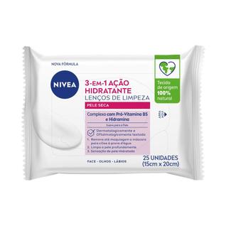 Lenço de Limpeza Demaquilante Nivea Ação Hidratante 3 em 1 25 Unidades