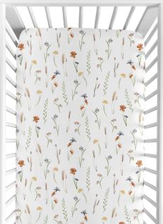 Lençol de berço Sweet Jojo Designs Boho Floral Garden Green