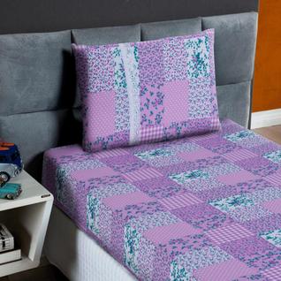 Lençol Solteiro Estampado Elástico 100% Algodão Varias Cores