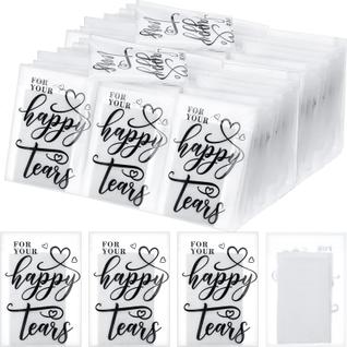 Lenços de casamento Lincia 120 pacotes de 3 camadas Happy Tears para convidados