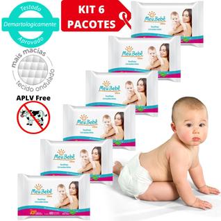 Lenços Umedecidos Lencinho Higiênico kit 6 Pacotes