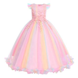 Little Big Girls Rainbow Costume Pageant Princess Party Tule Vestido de tule para crianças
