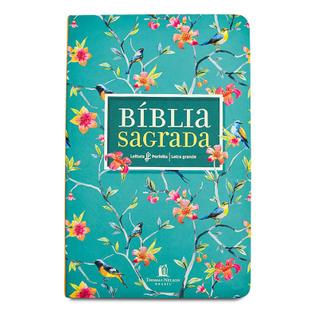 Livro - Bíblia NVI, Letra Grande, Capa luxo, Flores, Leitura Perfeita