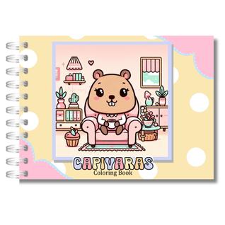 Livro de Colorir Capivara 50 folhas 180g Capa Dura