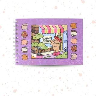 Livro De Pintar Bobbie Goods 50 Paginas A5 Folha Acetato  Capa Roxa