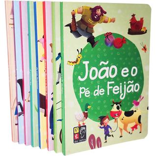 Livro Infantil Cartonado Contos De Fadas Clássicos Kit 8 Vols Biblioteca Infantil