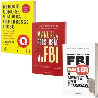 Livro Manual de persuasão do FBI + Manual do FBI para Ler a Mente das Pessoas + Negocie Co