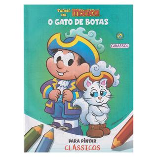 Livro Para Pintar Turma Monica Lembrancinha Gato De Botas - Girassol