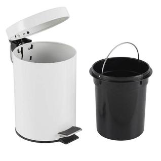 Lixeira inox branca 5 litros com pedal elegância e praticidade para qualquer ambiente