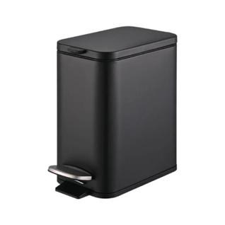 Lixeira Retangular Com Pedal e Balde 5 L Aço Carbono Cor Preto Linha Frame Brinox
