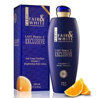 Loção para clarear a pele exclusiva Fair & White 500 ml com vitamina C