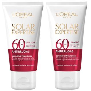LOréal Paris Kit com 2 Unidades - Protetor Solar Facial Solar Expertise Antirrugas FPS60 -