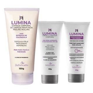 Lumina Clareador Virilha Axilas e Desodorante AntiTranspirante e Esfoliante Corporal Hidra