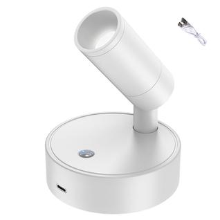 Luminaria LED Arandela 3 Tons USB Bateria Recarregavel Mesa Cabeceira Parede Sala Quarto E