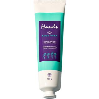 Luva De Silicone Aloe Vera Creme Para As Mãos Hands 100g