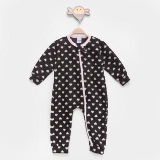 Macacão Longo Bebê Candy Kids Soft Fleece Estampado Feminino