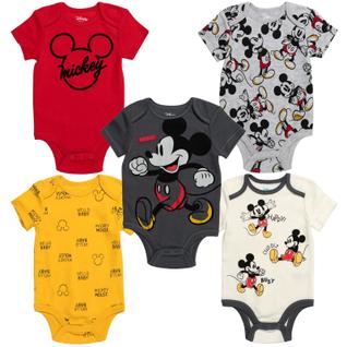 Macacões Disney Mickey Mouse para bebês recém-nascidos de 6 a 9 meses x5