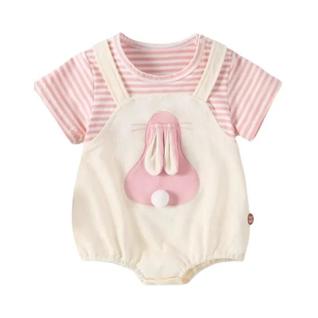 Macacões Listrados De Coelhinho Para Bebês Meninas Estilo Coreano Roupa De Verão Para Recé