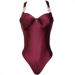 Maiô Metalic Feminino Tendência Lançamento Lindo Maio Com Bojo Praia Cavado Nas Costas Fio