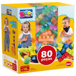 Mais blocos 1 com 80 peças - blocos de montar mk380 - dismat - 380