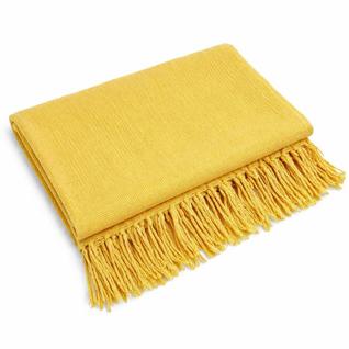 Manta Sofá Gigante 2,40x1,80m Algodão Artesanal Amarelo Ouro com Franjas Decorativa
