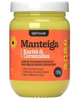 Manteiga Karite E Ceramidas Creme Tratamento Capilar Cabelos Crespos E Ressecados Soft Hai