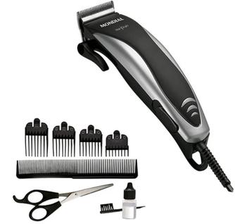 Maquina de Cortar Cabelo Mondial Hair Stylo Cr-02 - 5 Níveis de Altura 8 Acessórios