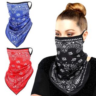 Máscara de bandana, pacote com 3 unidades, proteção UV respirável MoKo