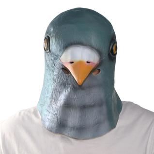 Máscara de látex verde de pombo para festas, cosplay e apresentações