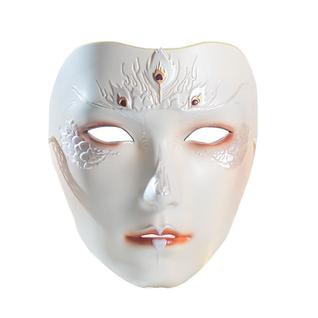 Máscara de máscaras de renda branca elegante para cosplay e festas