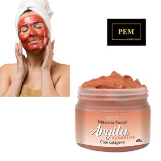 Máscara Facial Argila Vermelha Com Colágeno 60g Lucy's