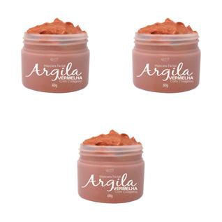 Máscara Facial Argila Vermelha Idade Acne 3 Unidades