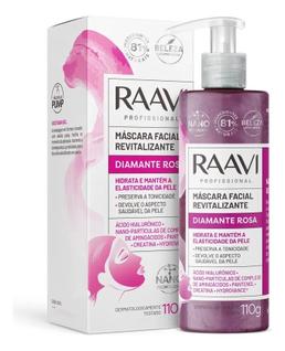 Máscara Facial Revitalizante Diamante Rosa Raavi 110g