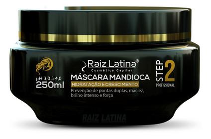 Máscara Folha De Mandioca 250 Ml Raiz Latina Profissional Hidratação Nutrição Fortalecimen