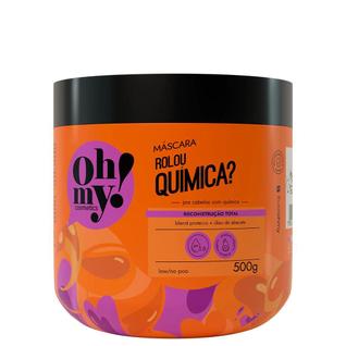 Máscara Oh My Rolou Química 500g: Reconstrução Total com Óleo de Abacate e Reposição de Ma