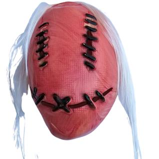 Máscara Olho Boca Costurado Cabelo Halloween Fantasma