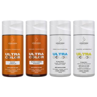 Máscara Pigmentante Ruivo Laranja e Ruivo Cobre Intenso + Creme Multifuncional + Shampoo. 