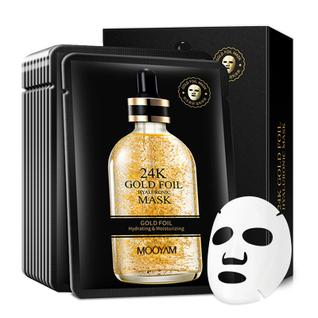 Máscaras Faciais Hidratantes GUOYAOLIFU 24K Ouro - 10 Unidades