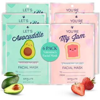 Máscaras Faciais SpaLife - Let's Avocuddle & You're My Jam (Pacote com 6)