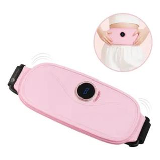 Massageador Cinta Para Alíviar Dor Cólica Menstrual Elétrico Cor Branco e Rosa