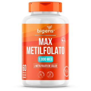 Max Metilfolato Lmetil Folato 1000mcg Forma Ativa do Ácido Fólico 60 Caps Bigens