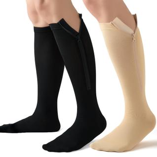 Meias de compressão Podafu Zipper 15-20 mmHg na altura do joelho x 2 pares