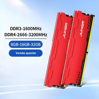 Memória RAM DDR3 e DDR4 para Desktop - 8GB, 16GB e 32GB - com Dissipador de Calor