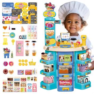 Mercadinho Infantil Brinquedo Com Caixa Registradora Confeitaria Faz de Conta Menino e Men