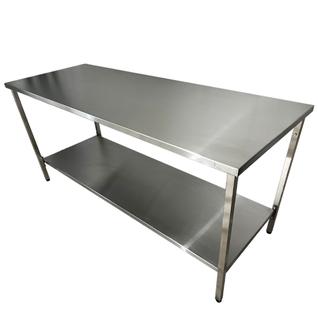 Mesa Aço Inox Industrial 190x70x90 cm Plano Liso Nortinox